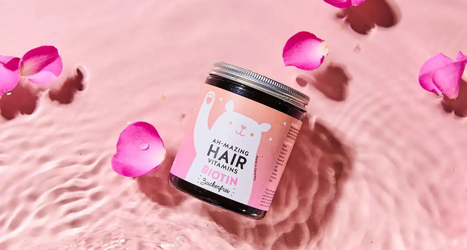 Barattolo di Ah-Mazing Hair con biotina per capelli