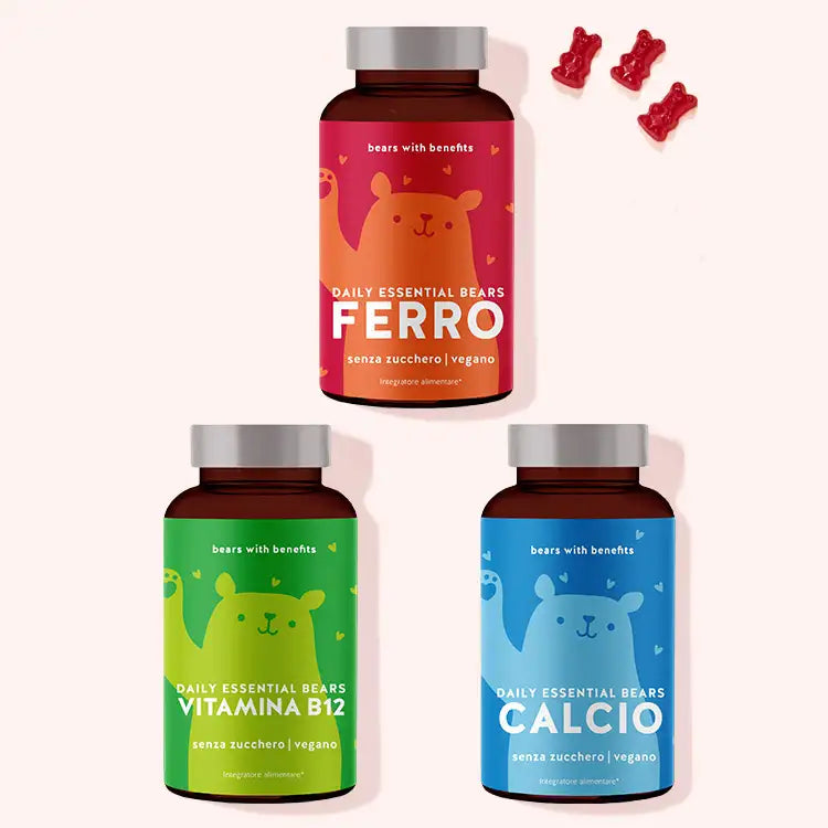 Essenziali per i vegani: Vitamina B12 + Ferro + Calcio