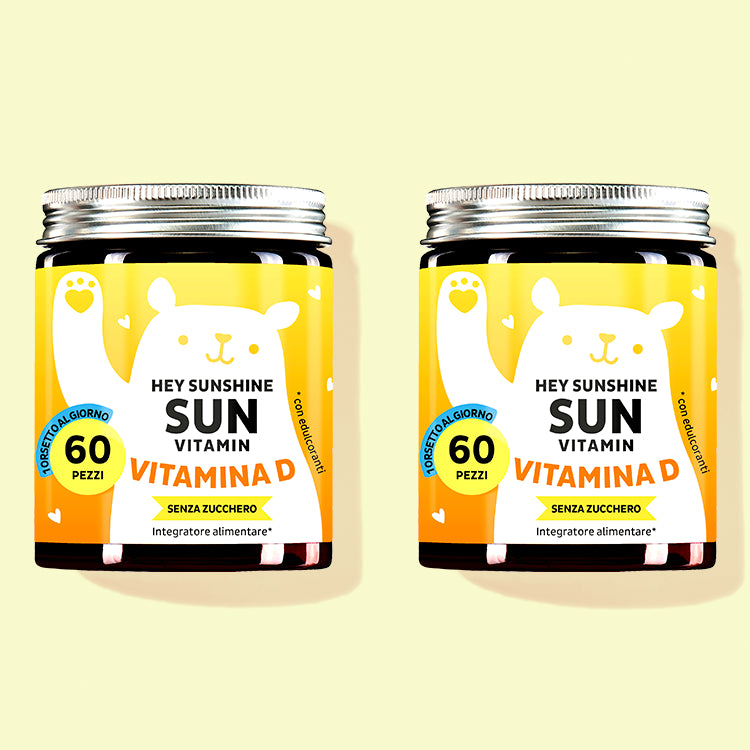 Due confezioni di Hey Sunshine Sun con vitamina D per le ossa e i muscoli da Bears with Benefits.