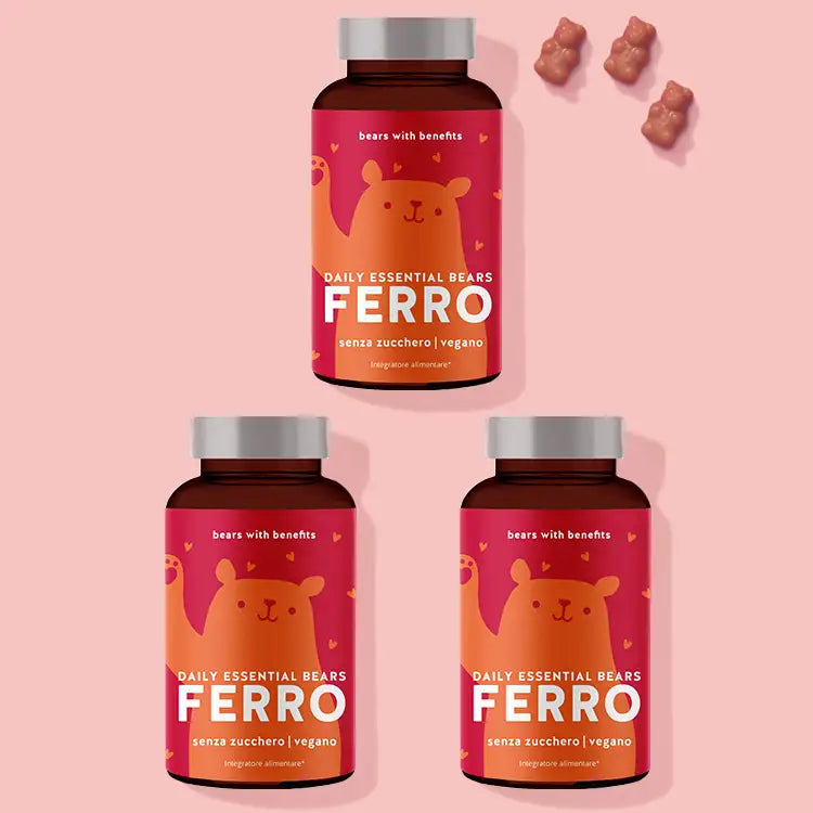 Sei settimane di trattamento degli Orsetti Daily Essential Bears con ferro di Bears with Benefits.