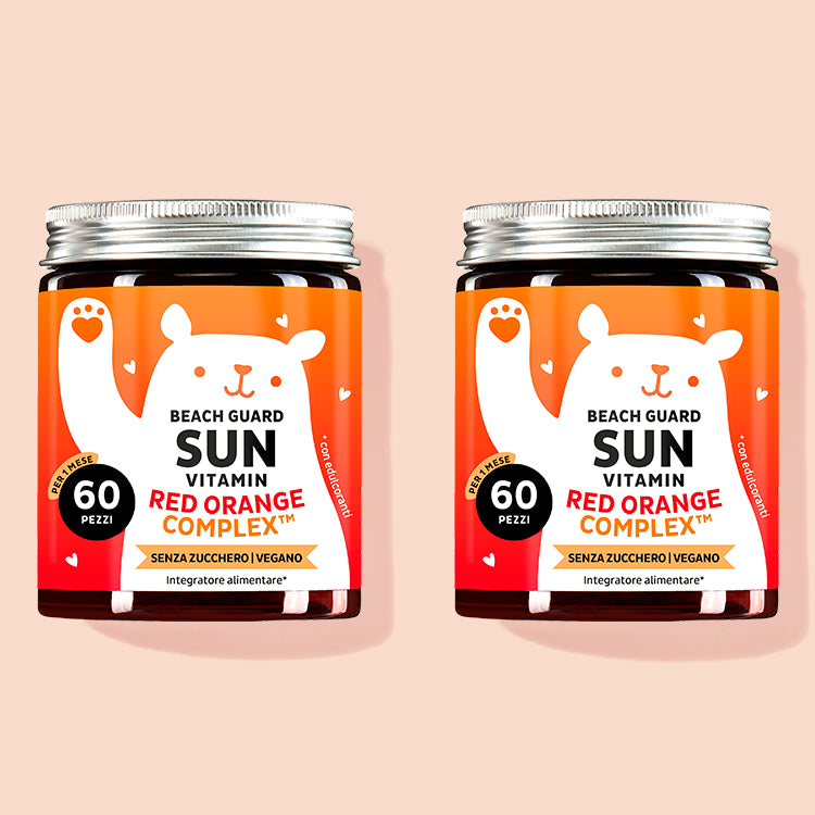 Due confezioni di Vitamine Beach Guard Sun con Red Orange Complex, Vitamina C et E per pelle danneggiata dal sole