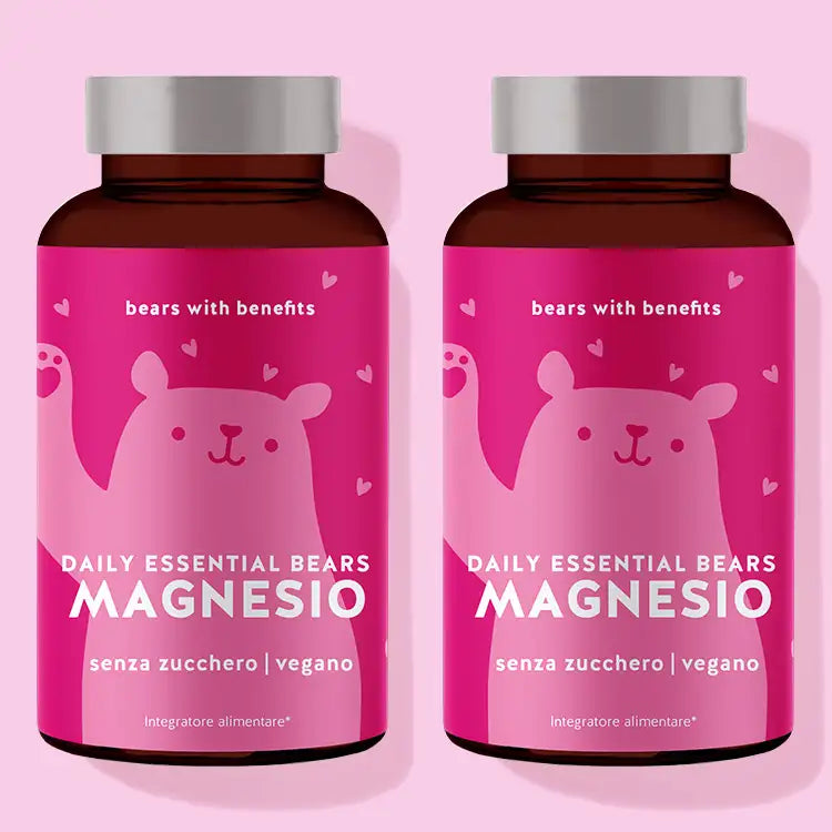 Tre settimane di trattamento degli Orsetti Daily Essential Bears con magnesio di Bears with Benefits.